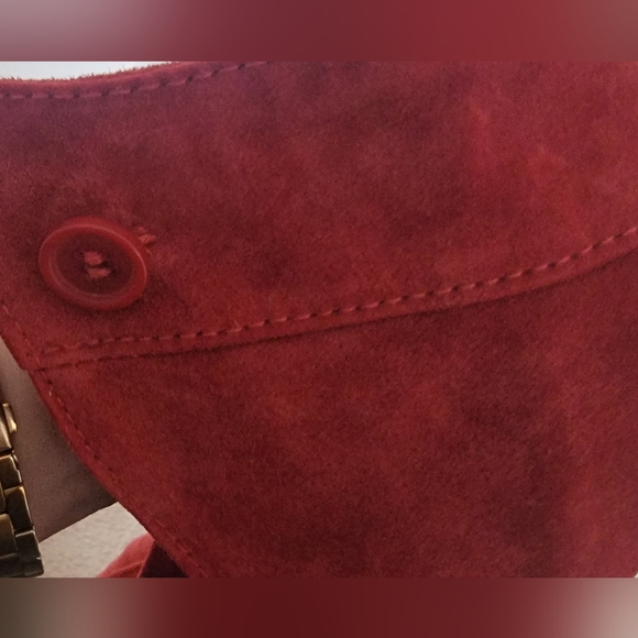 ASOS red suede wrap skirt size 2 - Picture 2 of 7